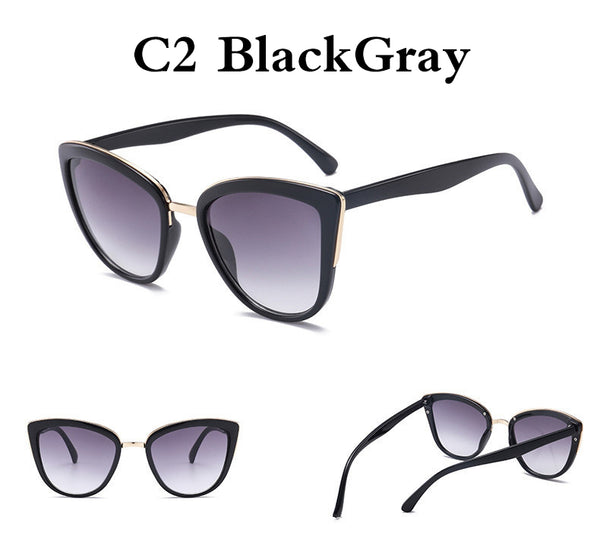 DCM Cateye Sunglasses Women Vintage Gradient Glasses Retro Cat eye Sun glasses Female Eyewear UV400